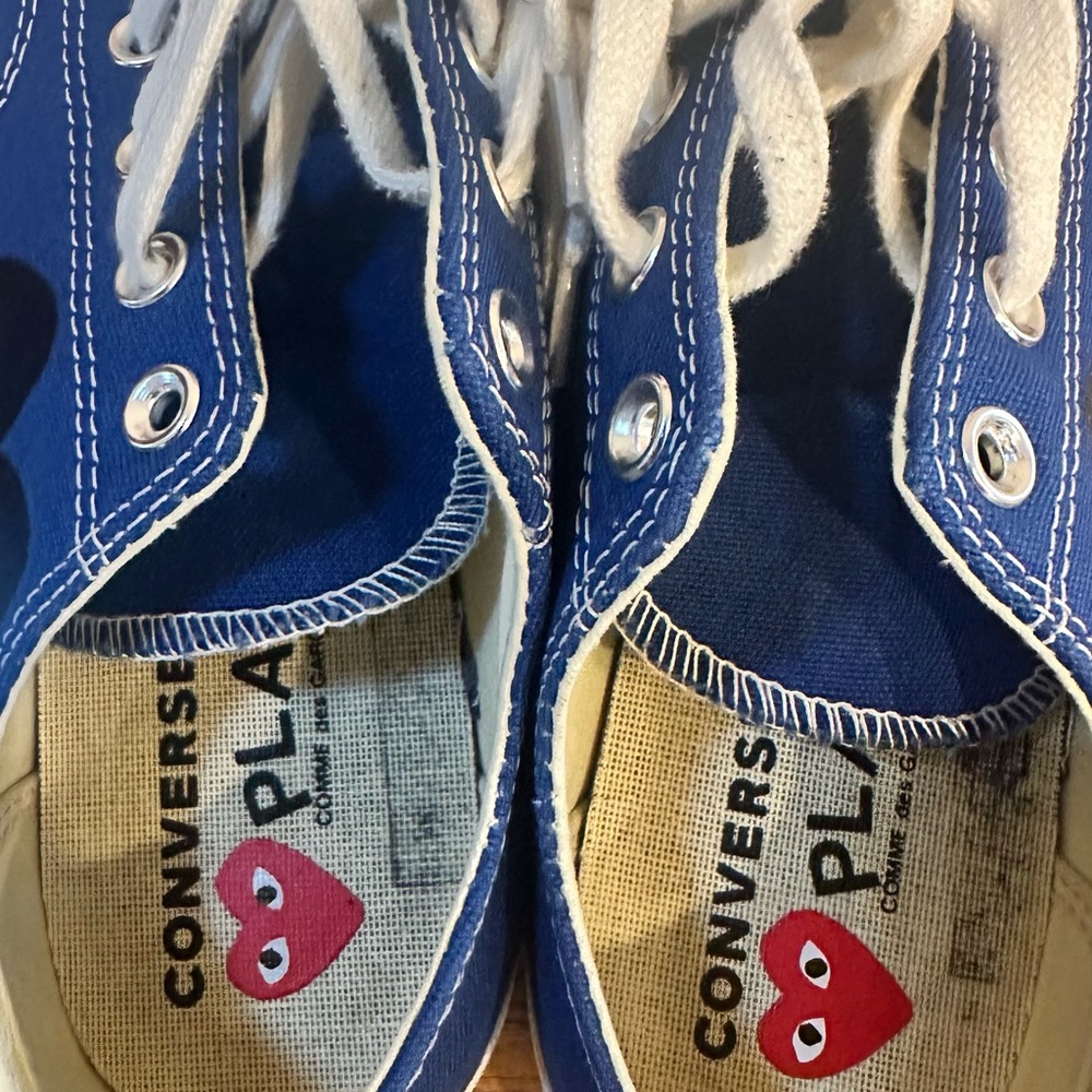 Converse x Comme des Garçons Blue and White Sneakers - Picture 6 of 16